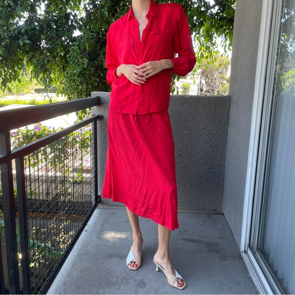 100% Silk Vintage Skirt Set
